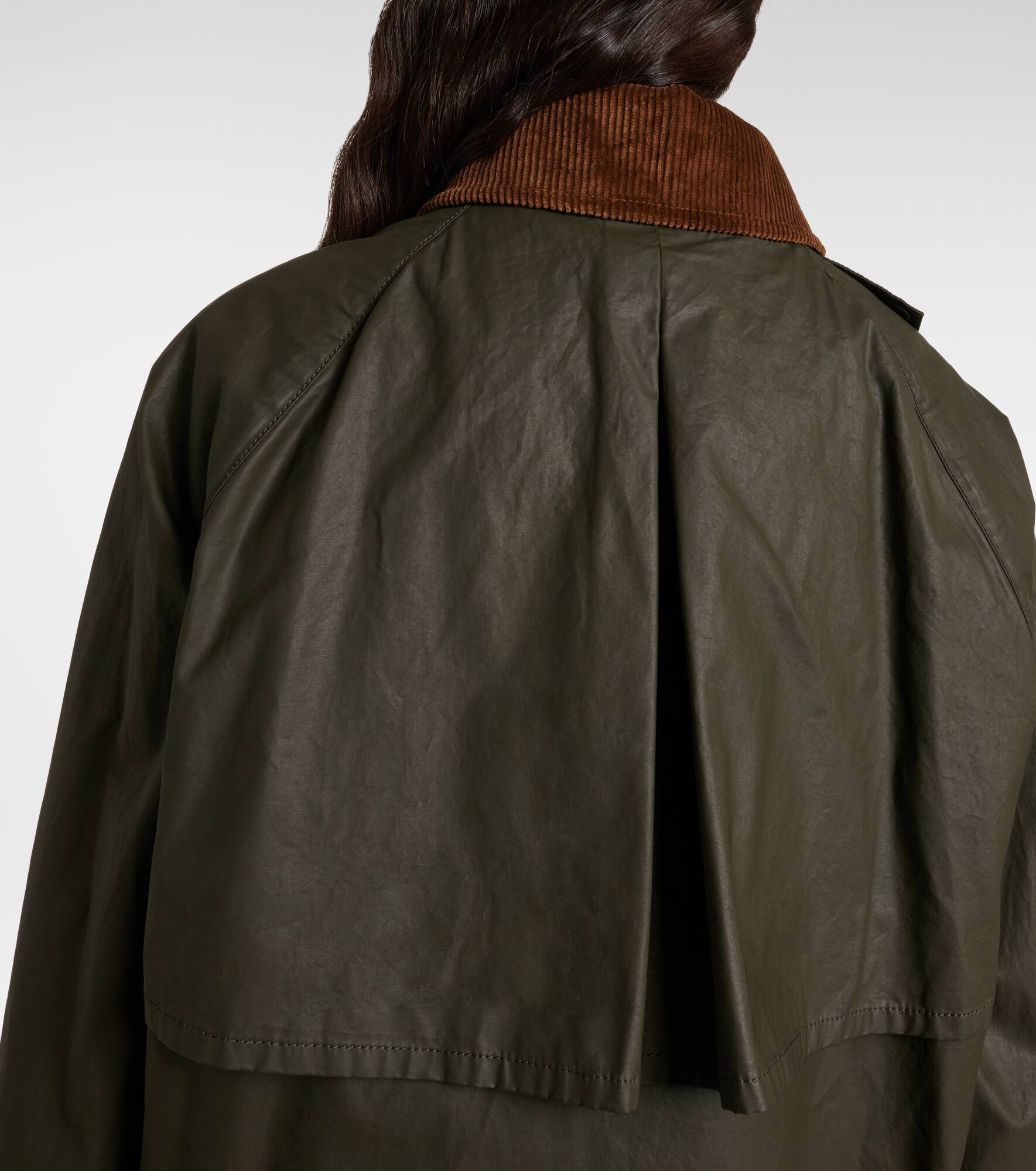 Corduroy-trimmed poplin jacket - 6