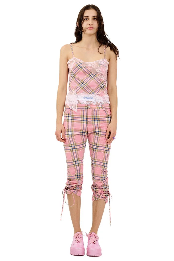 PINK PLAID MALDIVES PANT - 1