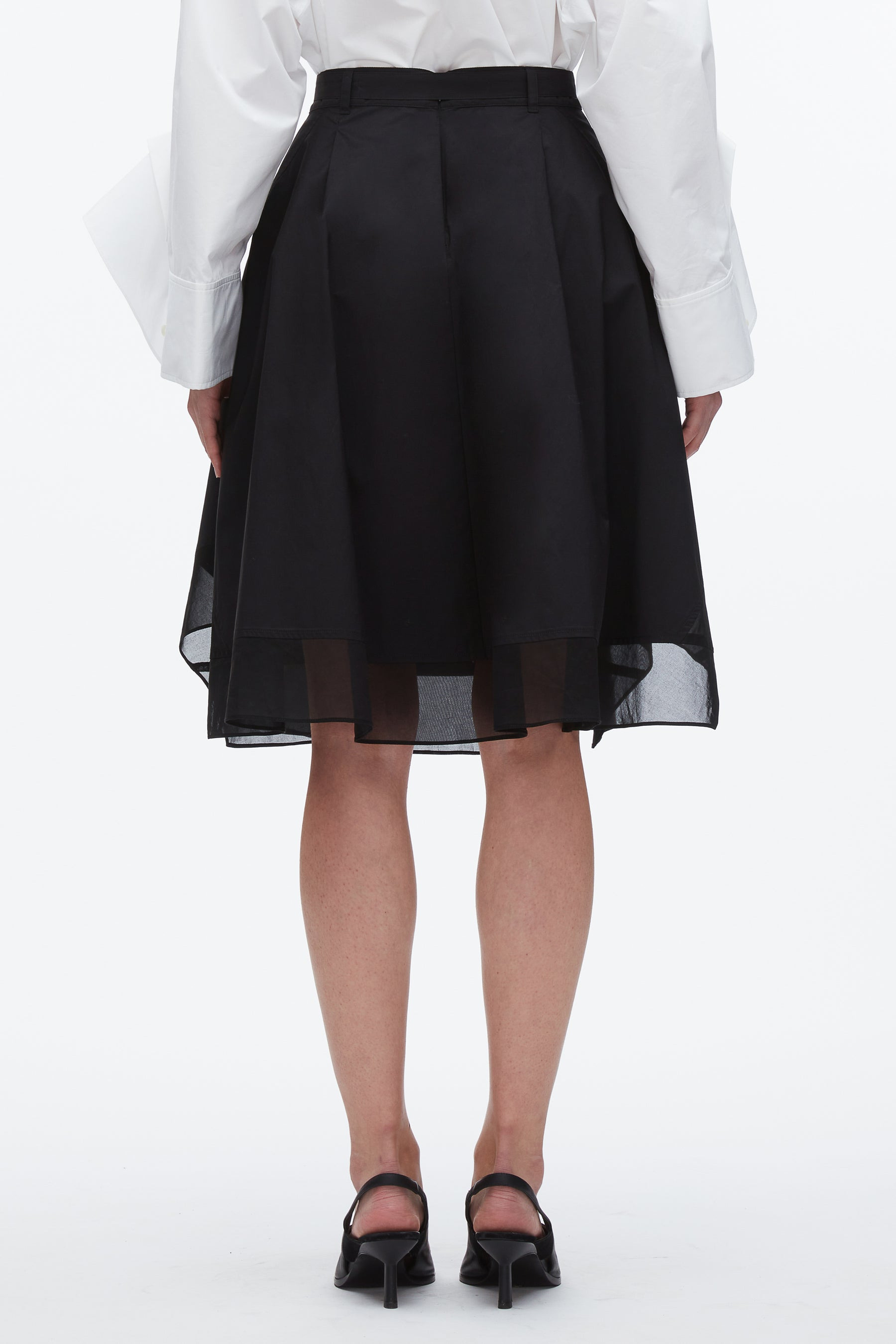 Belted Flounce Skirt with Chiffon Combo - 5
