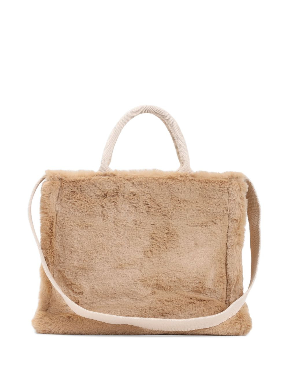 faux-fur top-handle tote bag - 2