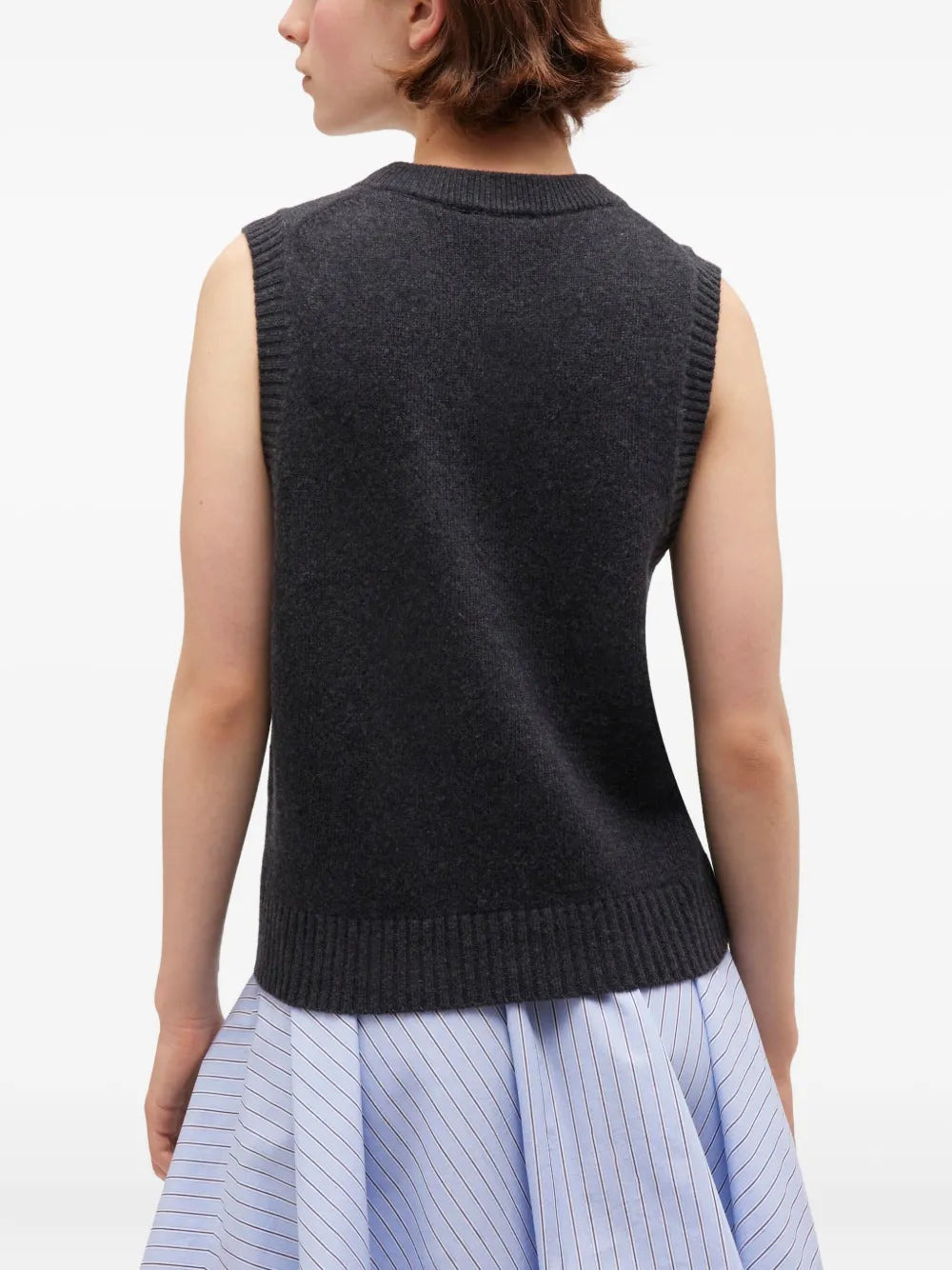 Graphic Wool Mix Flowers Vest - 3