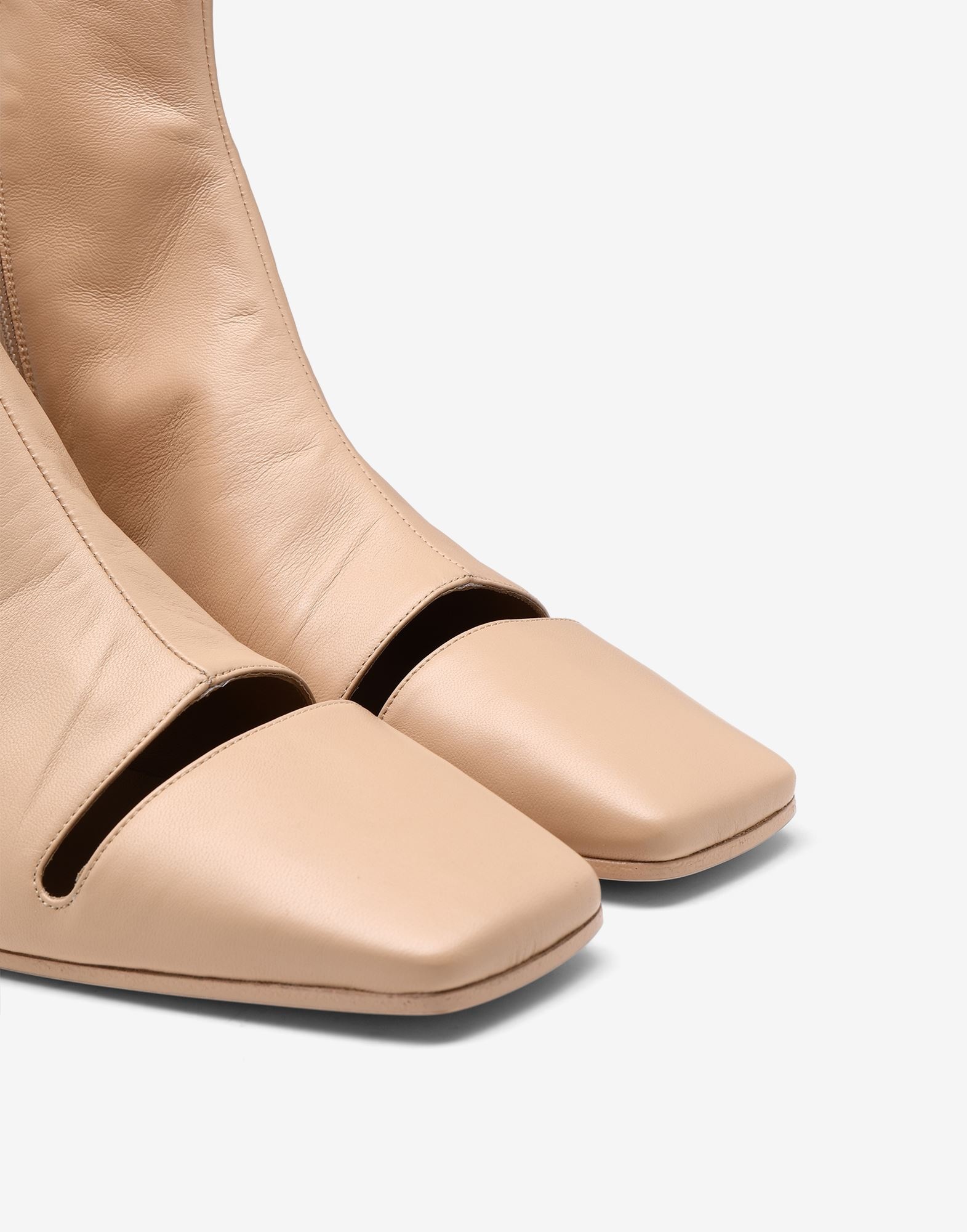 Cut-out leather ankle boots - 5