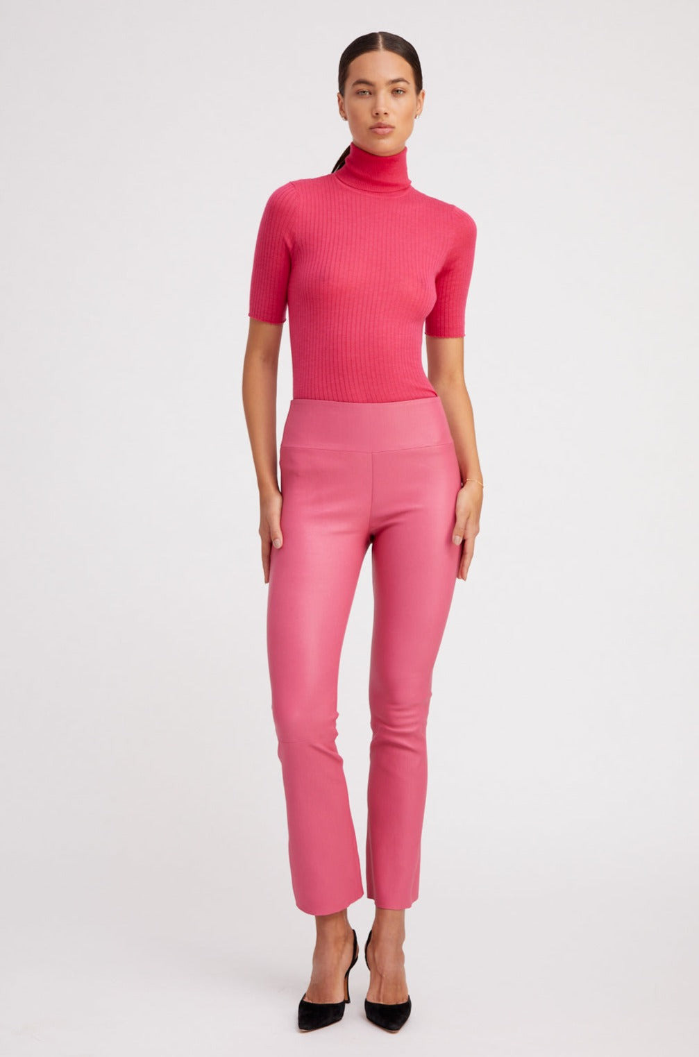 HOT PINK CASHMERE TURTLENECK - 3