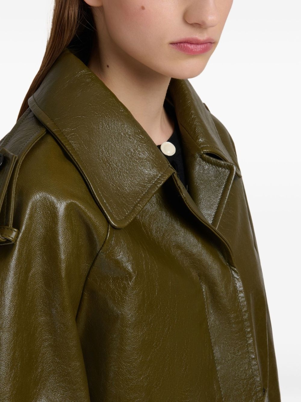 cropped leather jacket - 6