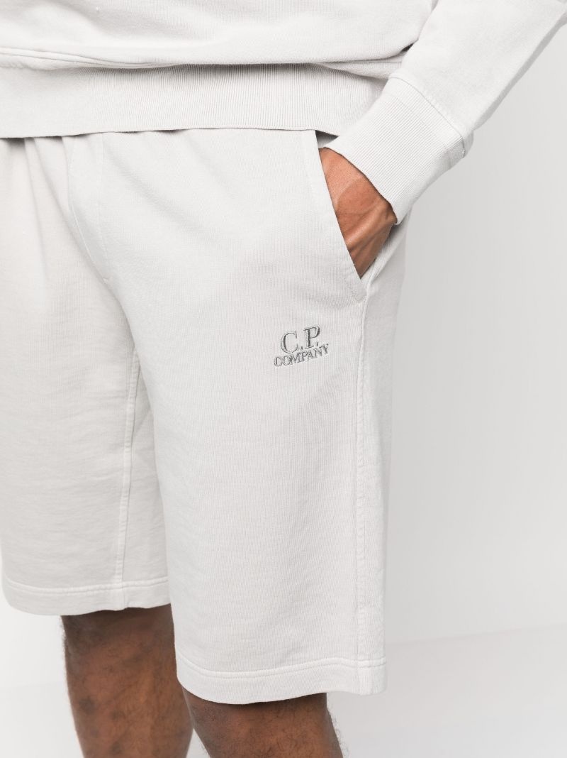 embroidered-logo drawstring-waist shorts - 5