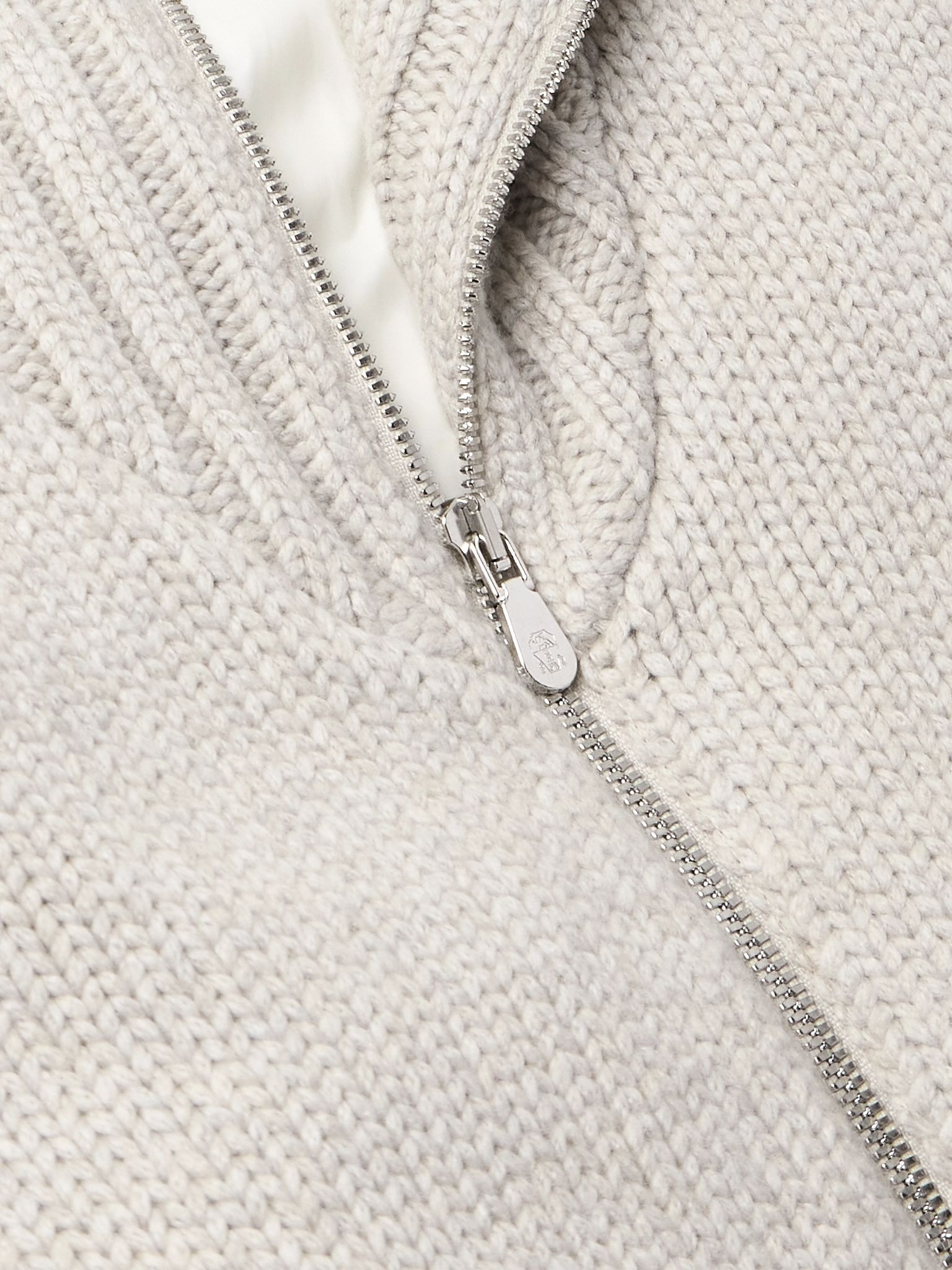 Cashmere Zip-Up Cardigan Light gray - 5