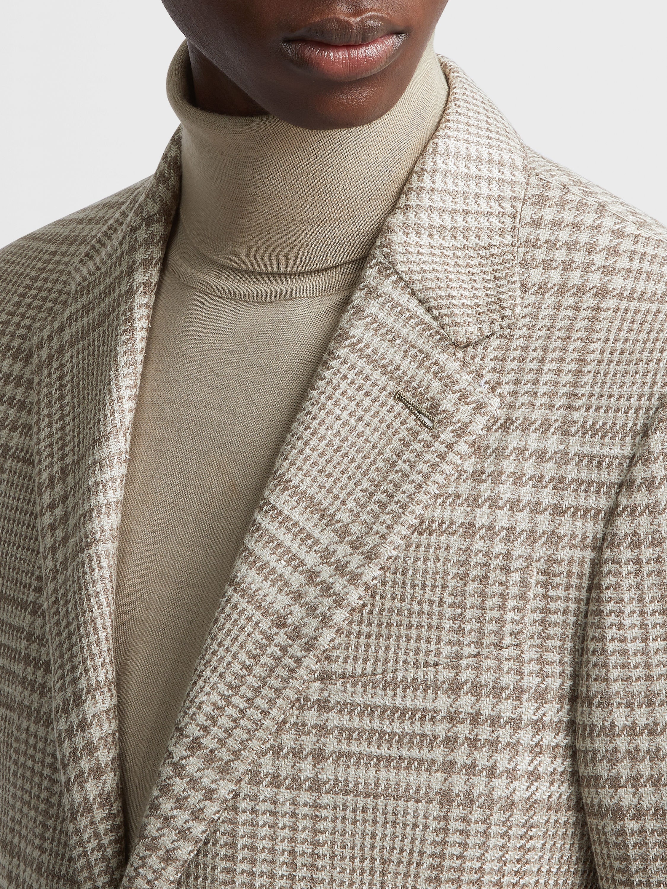 ZEGNA LIGHT BEIGE AND LIGHT TAUPE WINTER CROSSOVER JACKET | REVERSIBLE