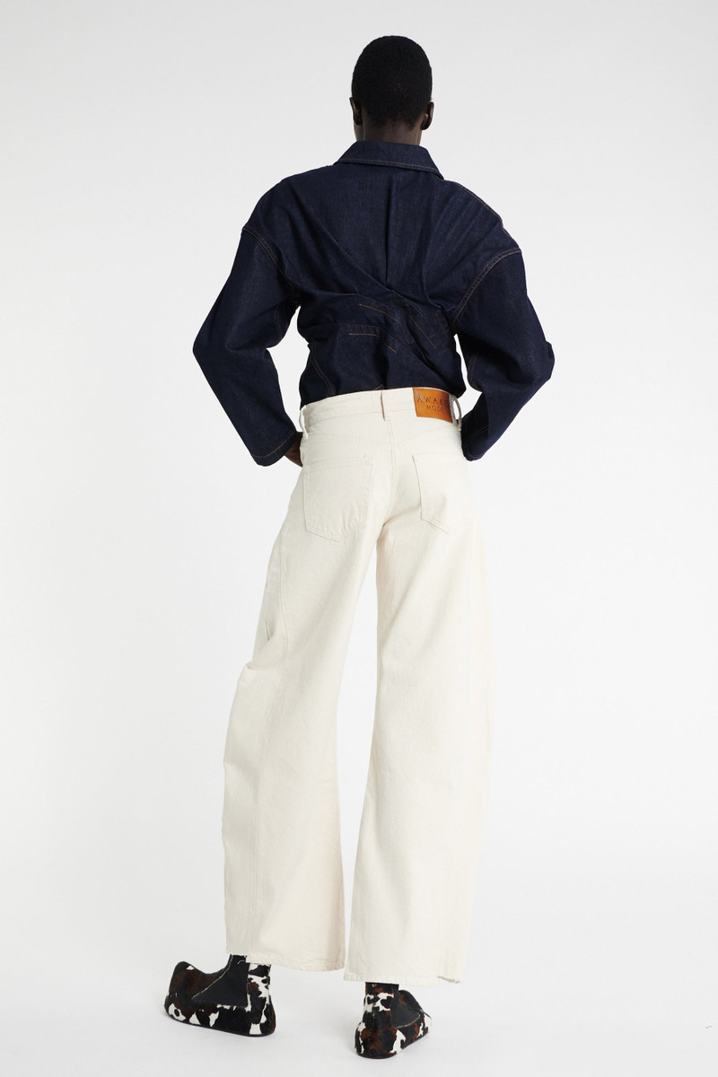 DENIM JEANS WITH INSERTS ECRU 2