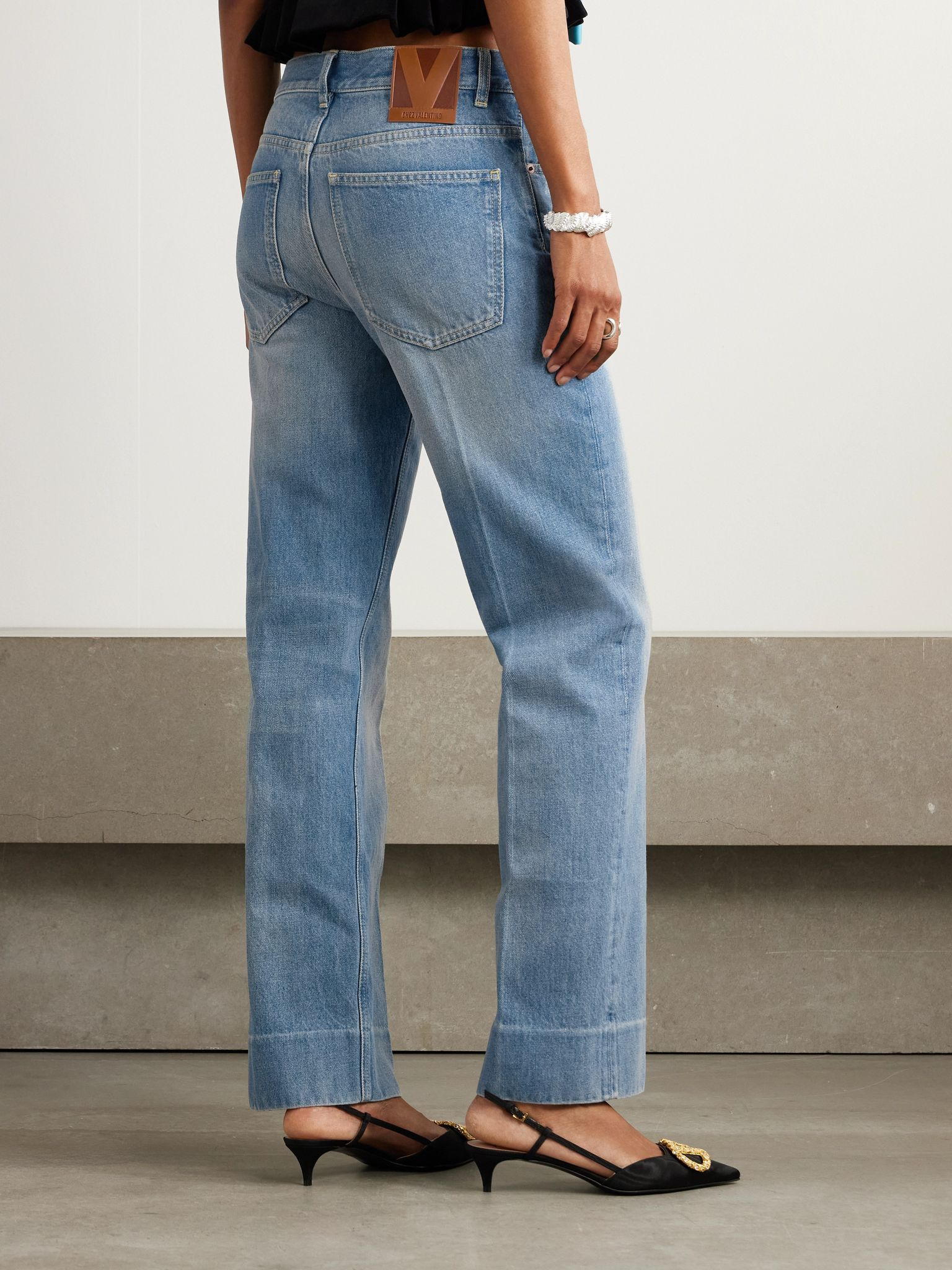 Mid-rise straight-leg jeans Light denim - 4
