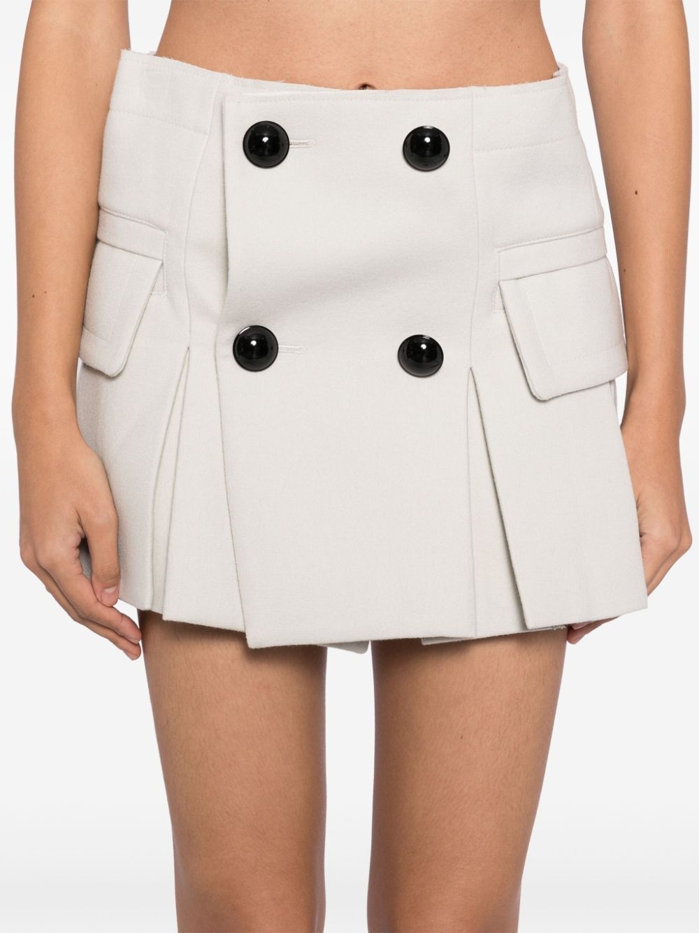 double breast button wool short - 10
