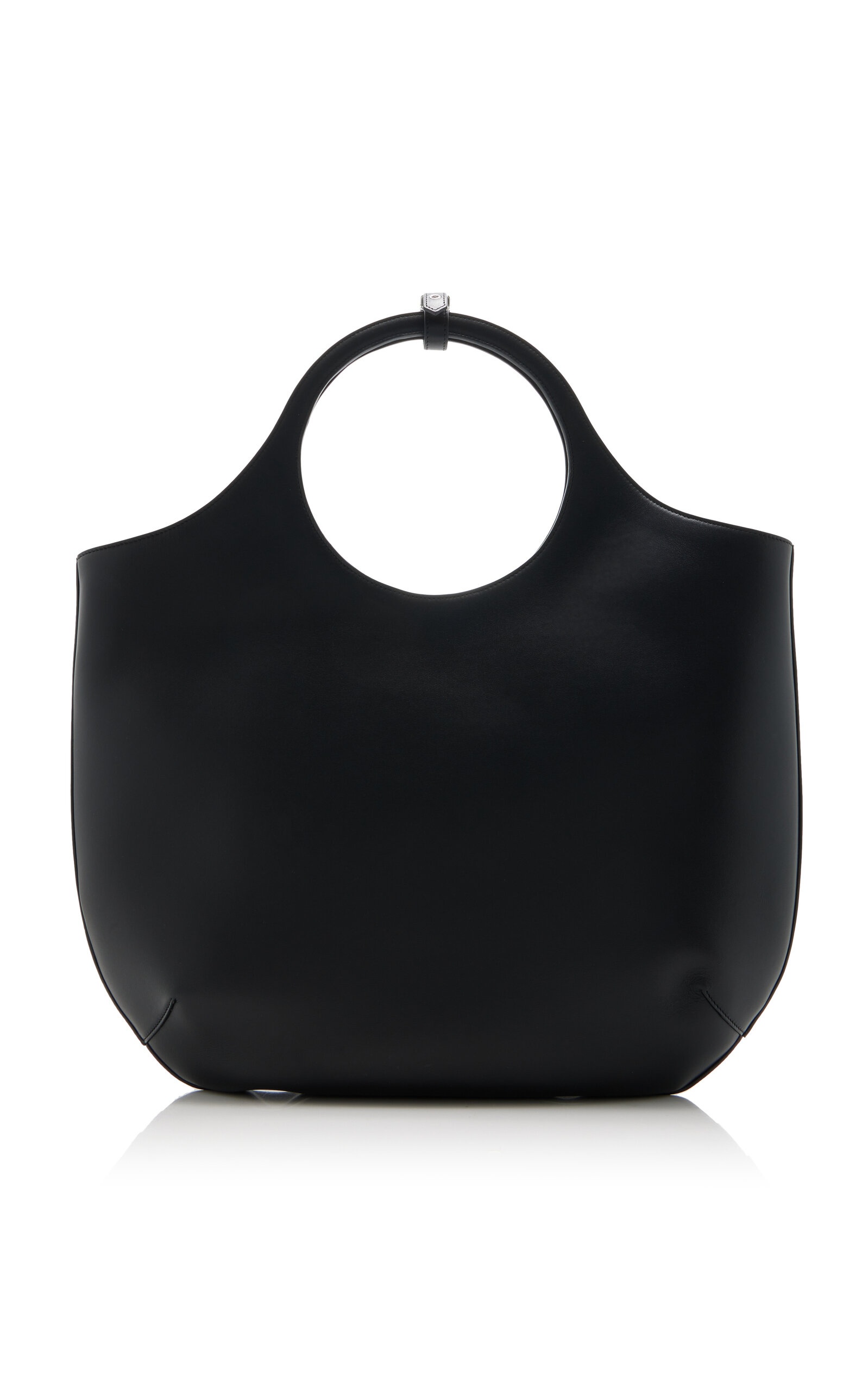 Large Holy Leather Tote Bag black - 5