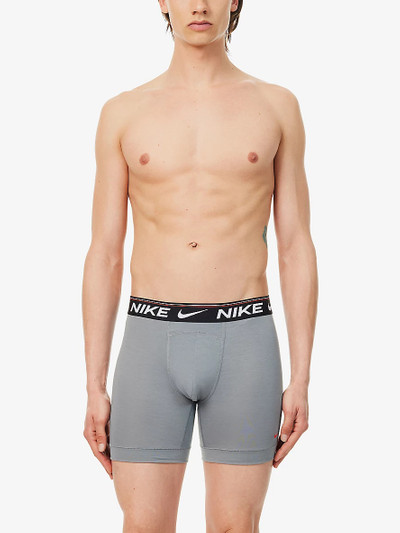 Nike Logo-waistband pack of three stretch-recycled polyester boxer briefs outlook