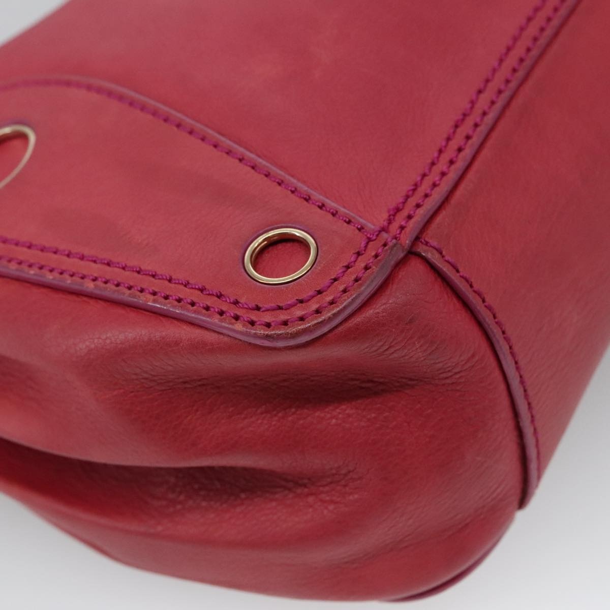 CELINE Shoulder Bag Leather Pink Gold - 14