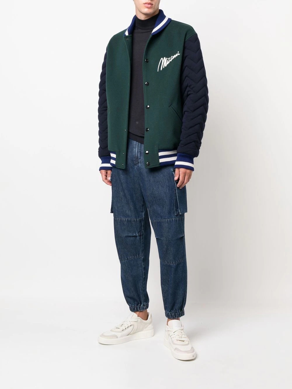 logo-print varsity jacket - 2