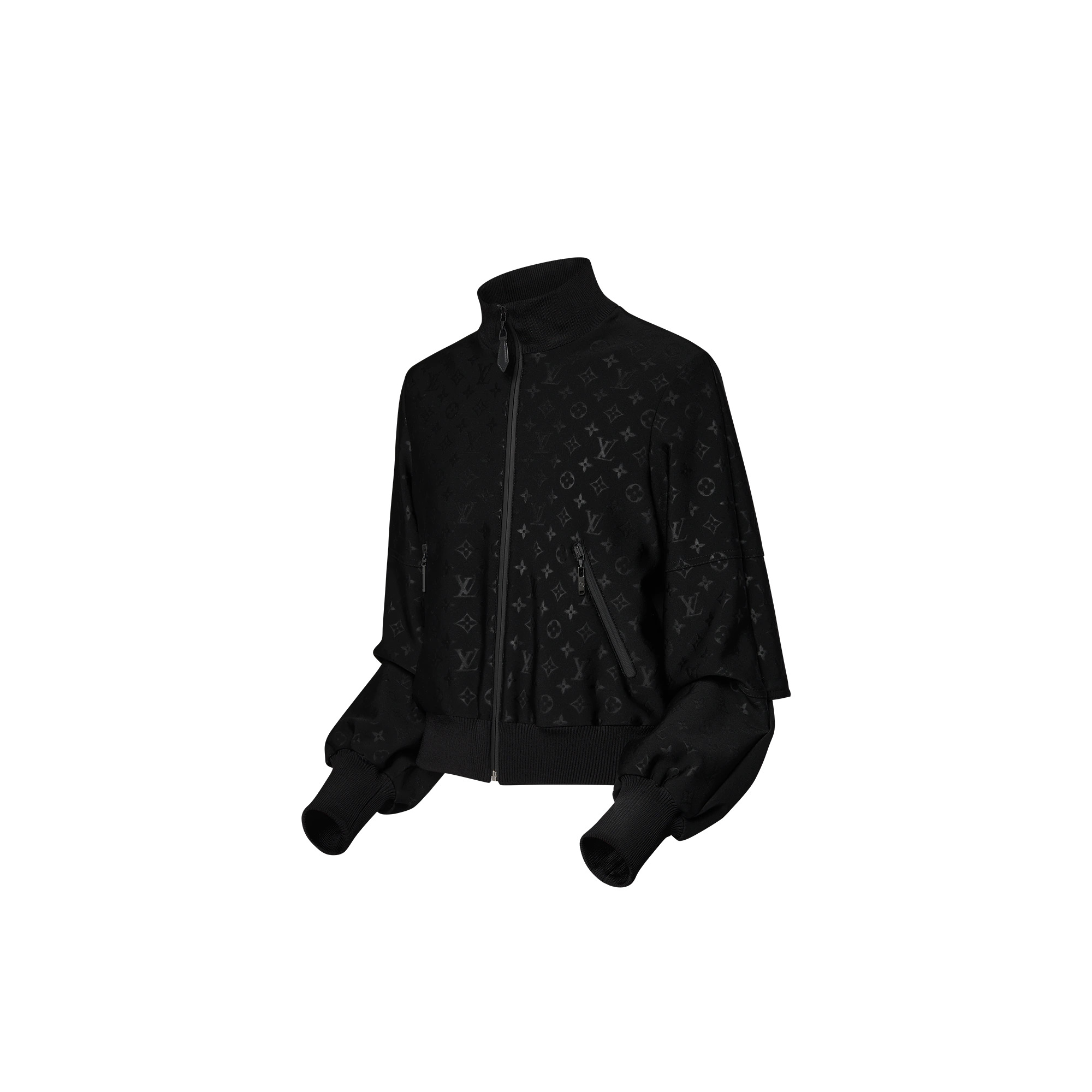 Embossed Monogram Zip-Up Jacket - 2