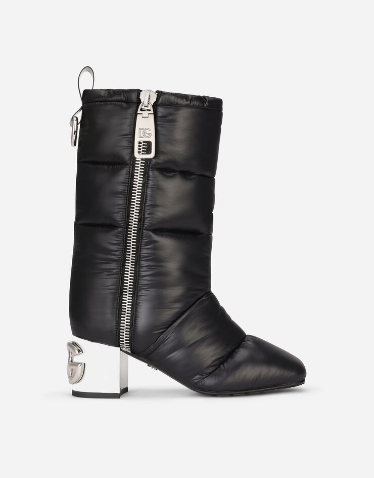 Quilted nylon ankle boots with DG Karol heel - 1