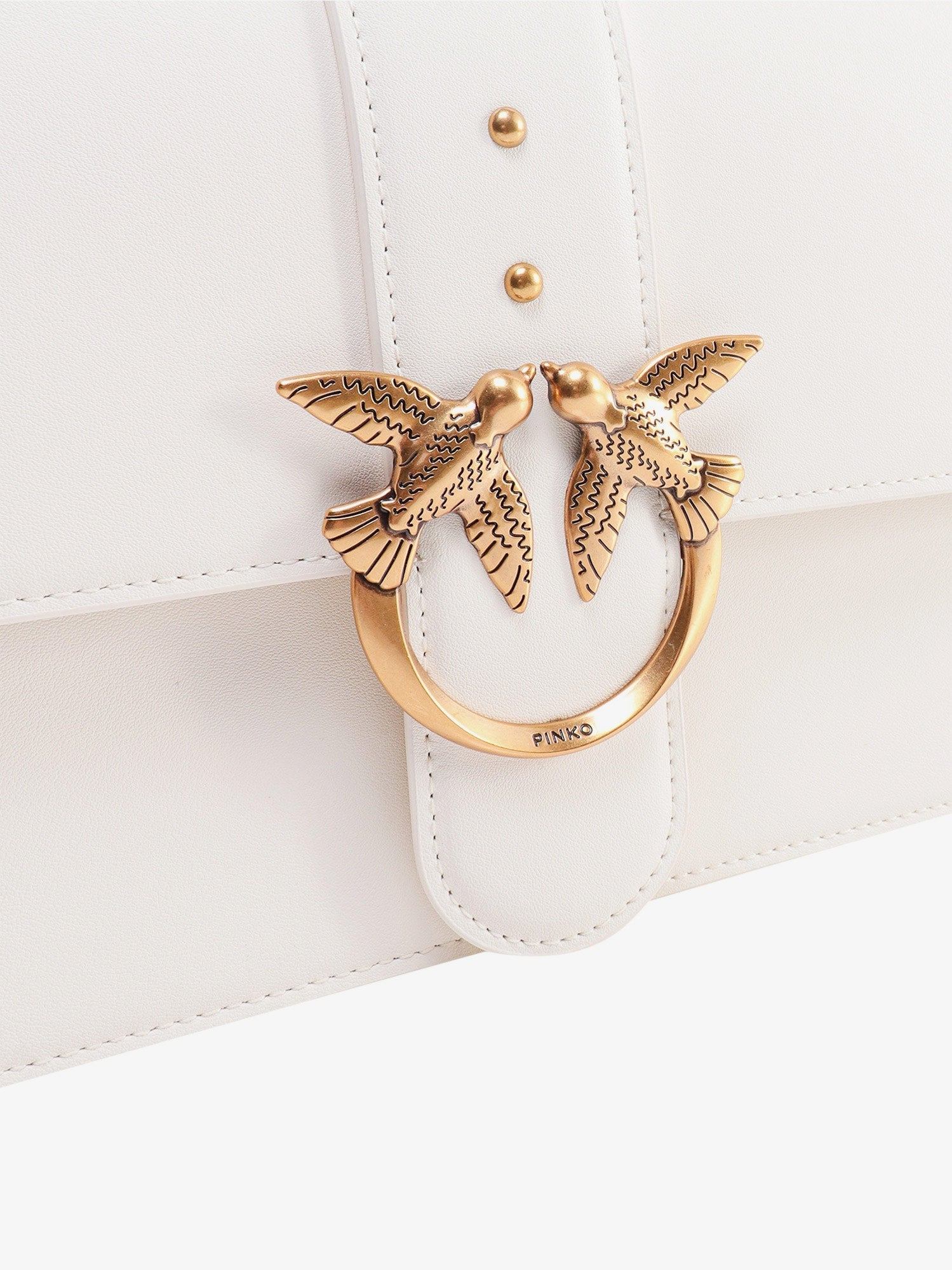 Pinko Leather Shoulder Bag With Love Birds Buckle - 5