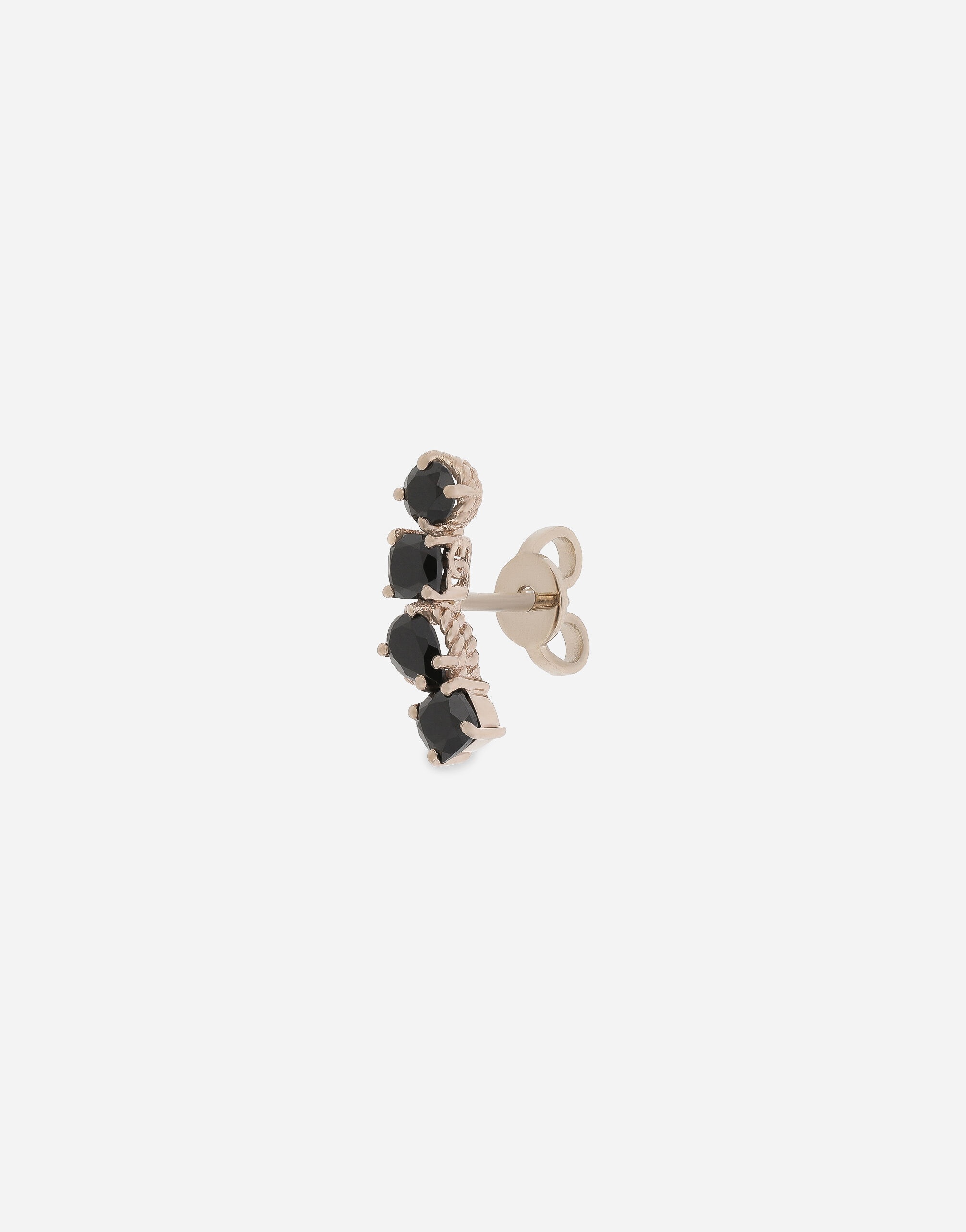 Single earring in white gold 18kt with black spinels - 3