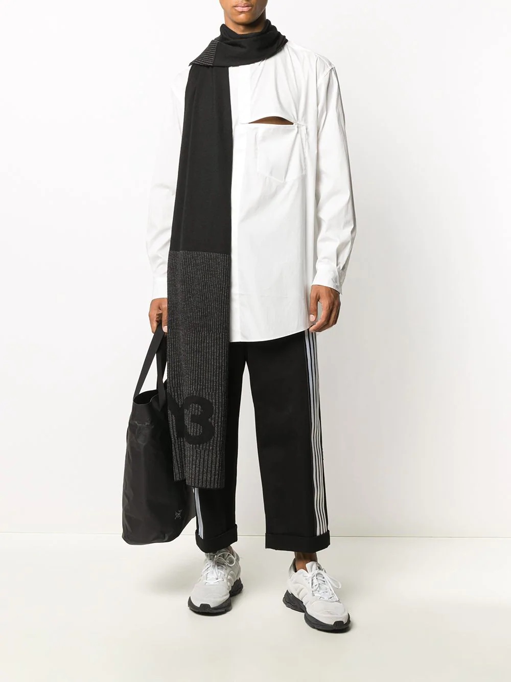 asymmetric-pockets oversized shirt - 2