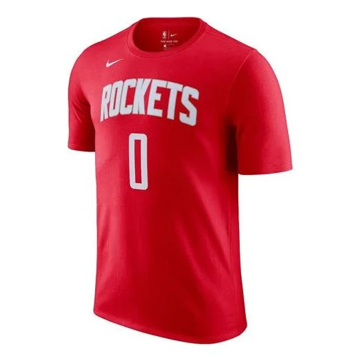 Men's Nike Sports Basketball Short Sleeve Rockets Russell Westbrook No. 0 Red T-Shirt CV8522-659 - 1