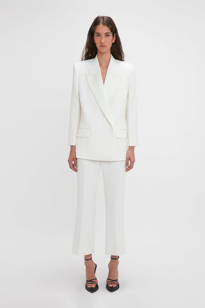 Victoria Beckham Exclusive Double Breasted Tuxedo Jacket In Ivory outlook