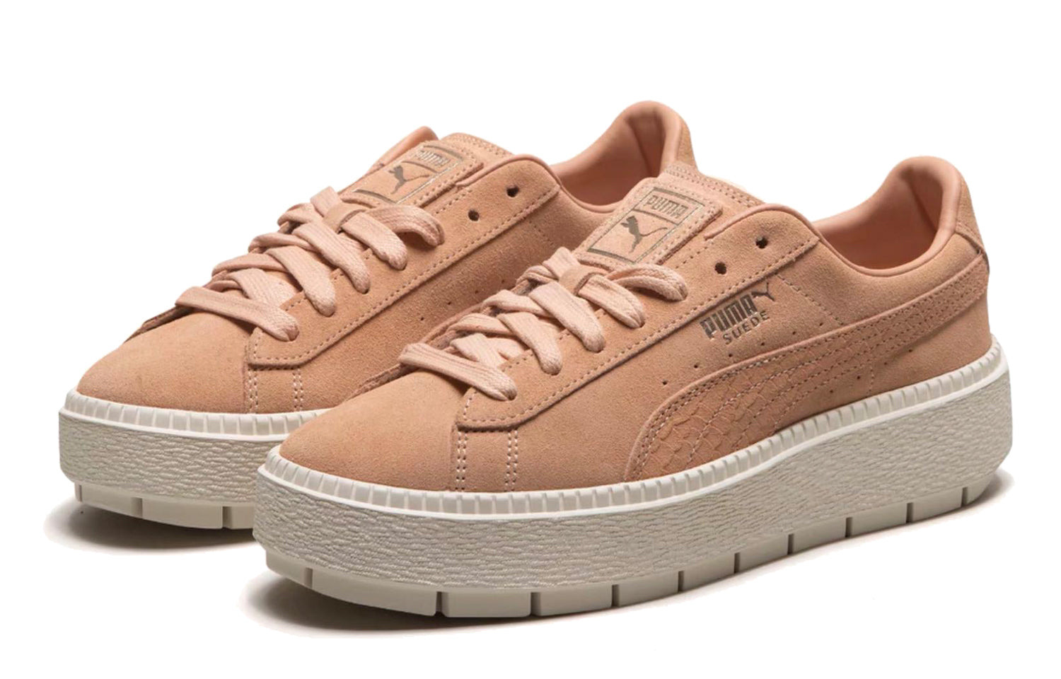 (WMNS) PUMA Suede Platfrom Animal Orange/Pink 367814-03 - 2
