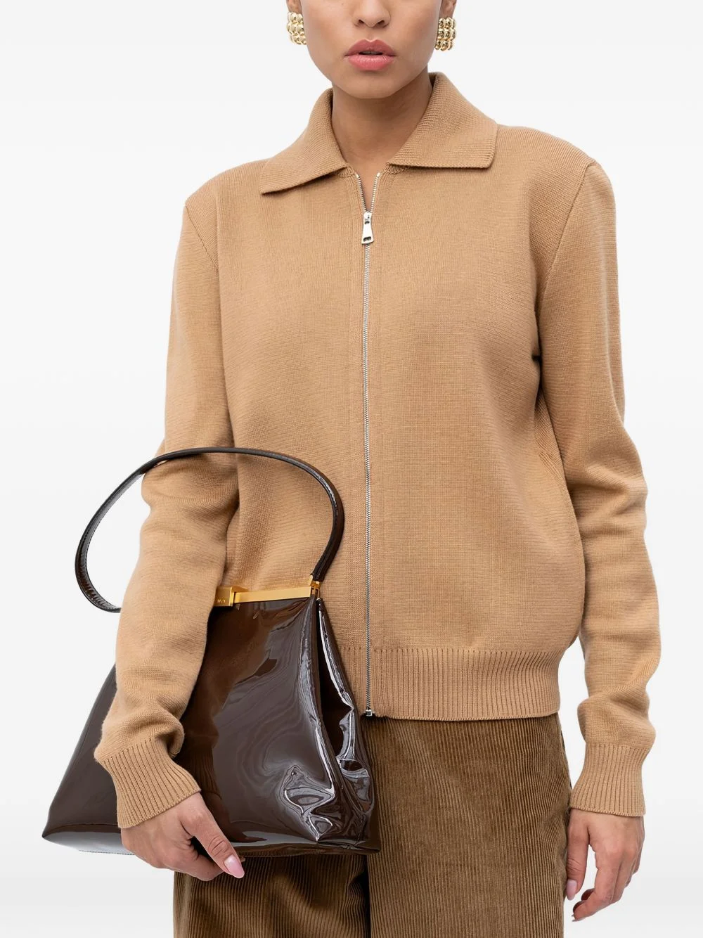 zip-fastening cardigan - 1