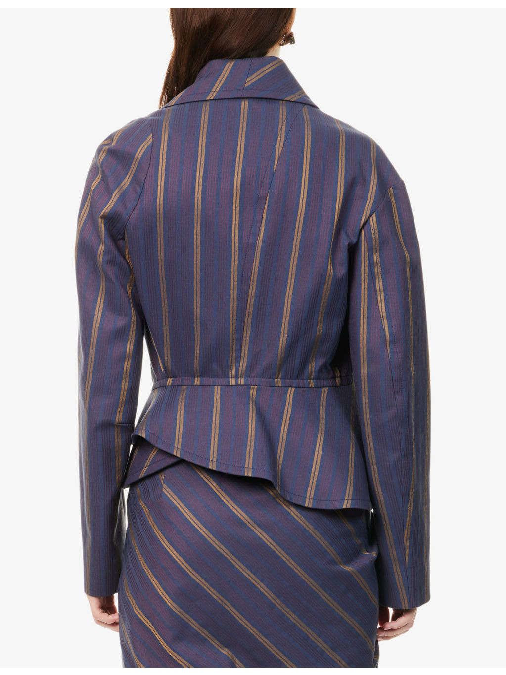 Stormy Asymmetric Stripe Cotton-Blend Jacket - 4