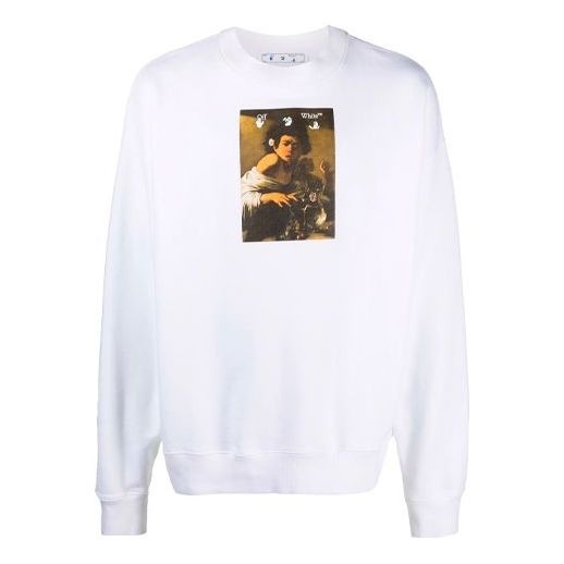 Men's Off-White FW21 Caravaggio Printing Loose Fit White OMBA054F21FLE0100184 - 1