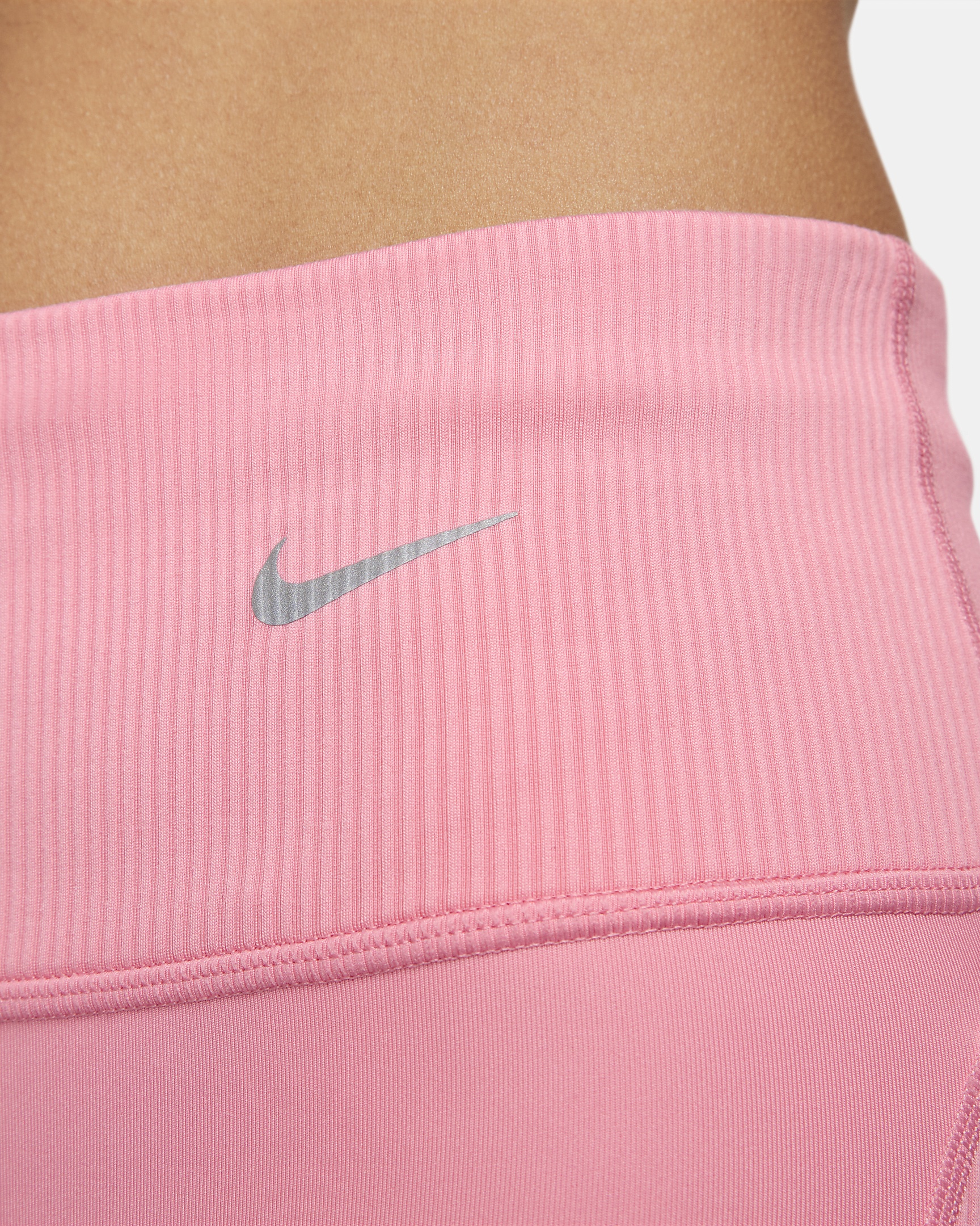 Nike Women's Tight Mid-Rise Ribbed-Panel Running Shorts with Pockets - 4