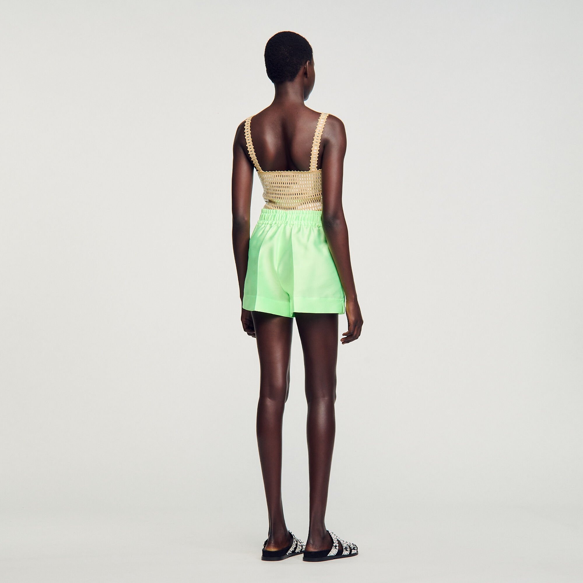SATINY WIDE-LEG SHORTS - 6