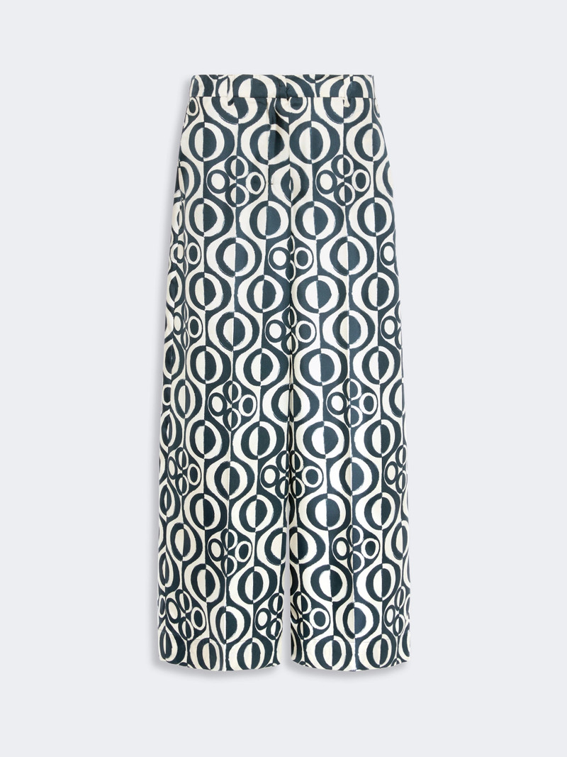 CANZONE Printed silk twill trousers - ULTRAMARINE 1