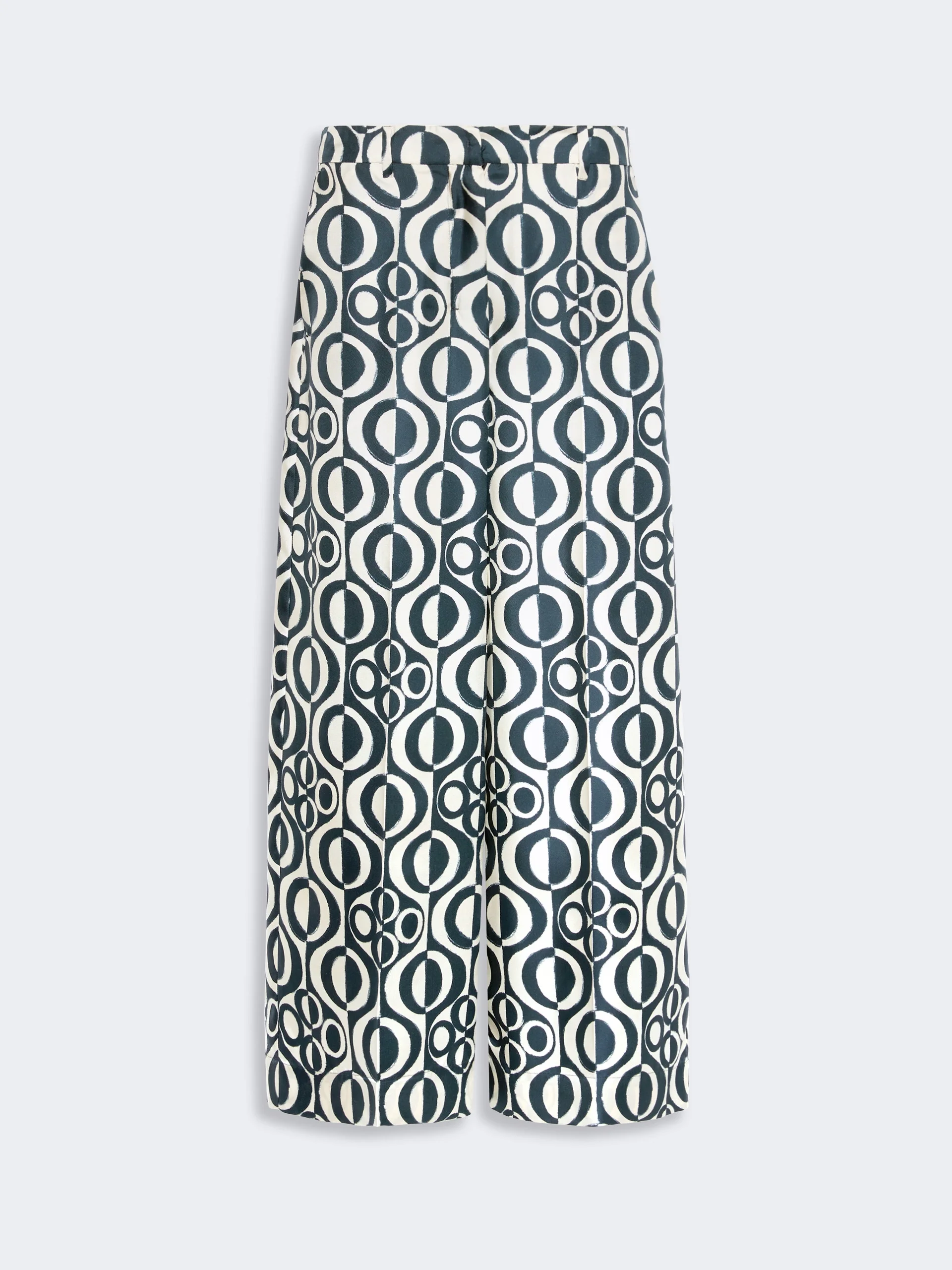CANZONE Printed silk twill trousers - ULTRAMARINE - 1