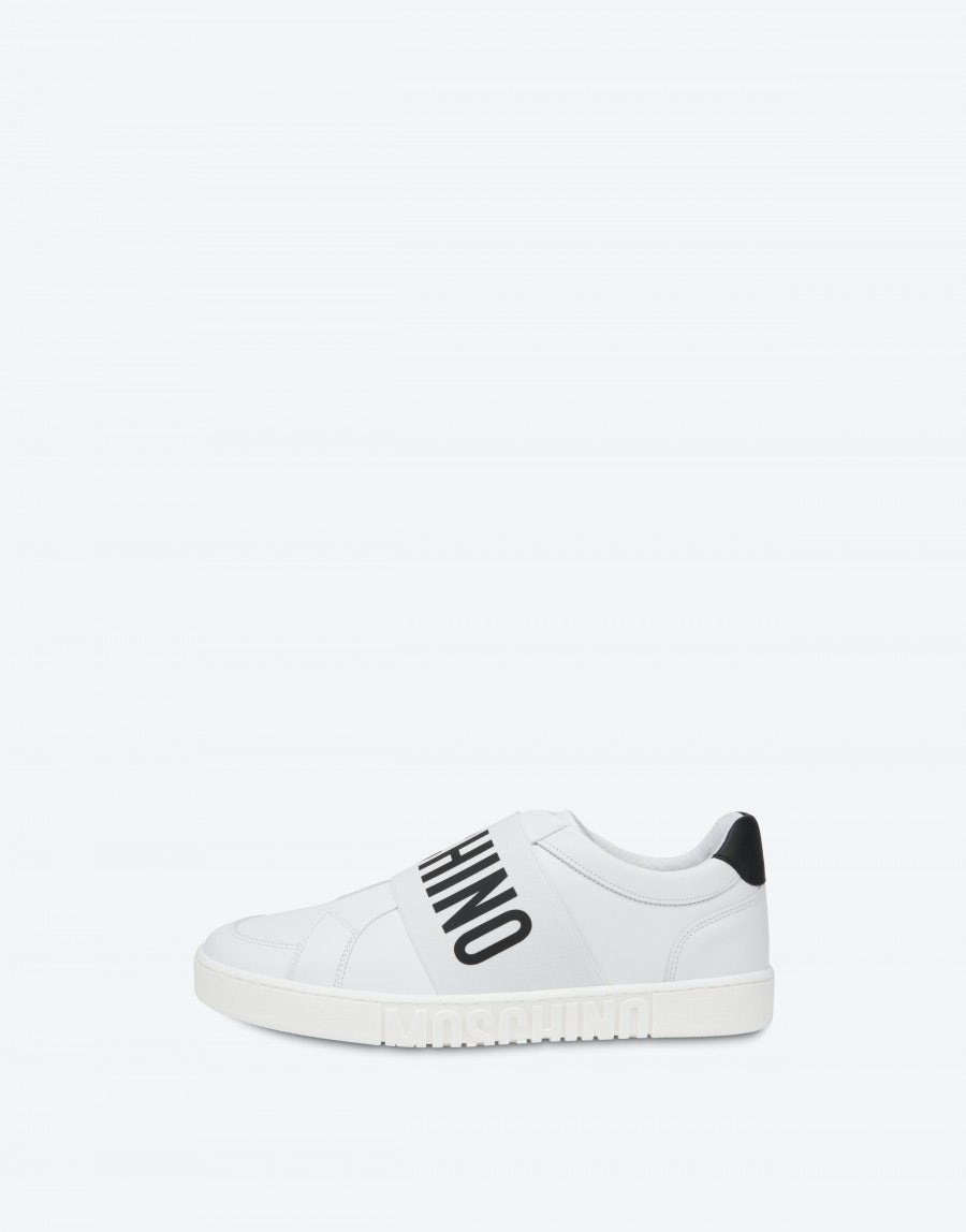 CALFSKIN SLIP ON SNEAKERS WITH LOGO - 2