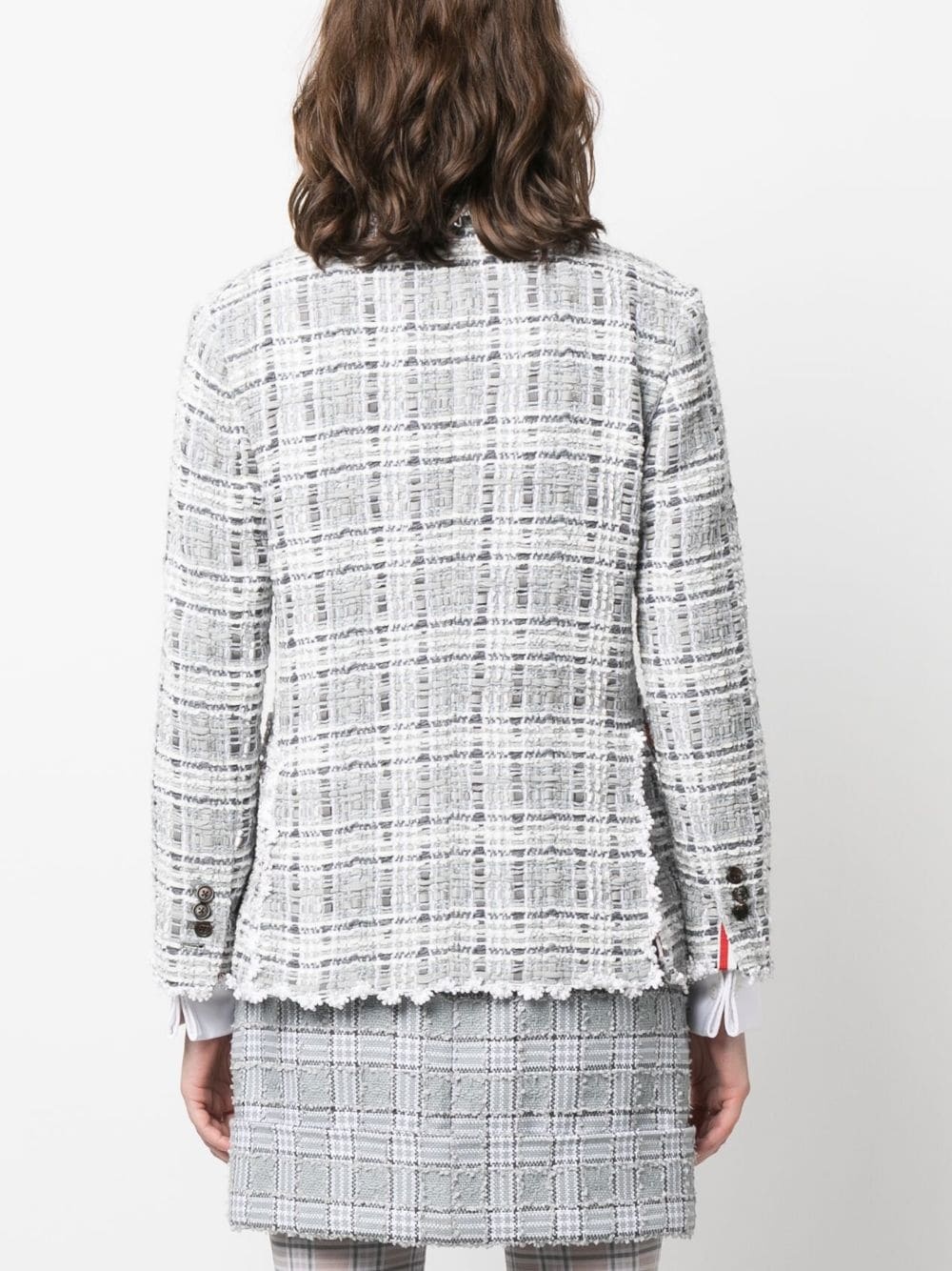 crochet-trim single-breasted blazer - 4