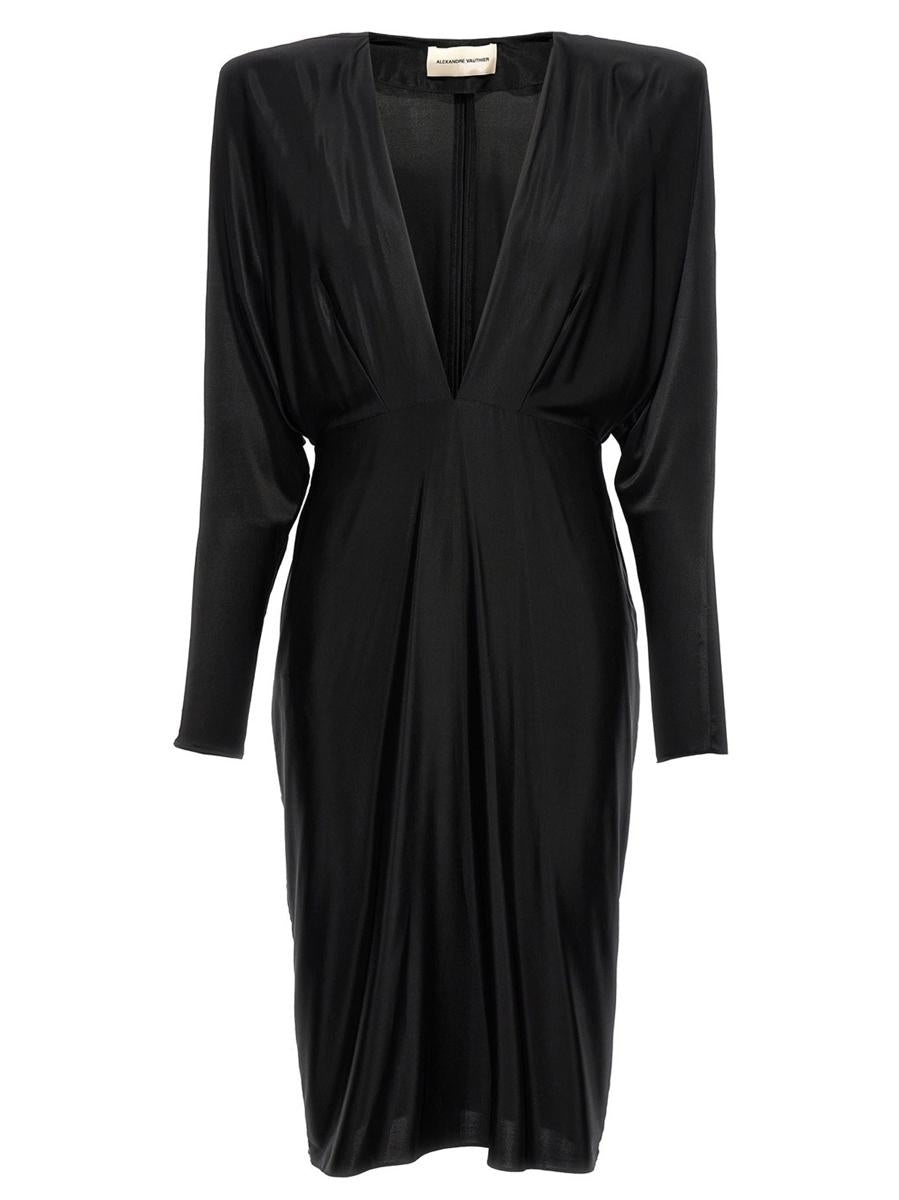 ALEXANDRE VAUTHIER V-NECK JERSEY DRESS - 1