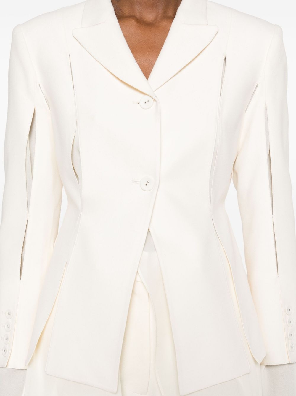 cut-out layered blazer - 5