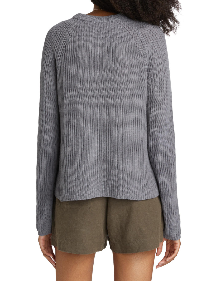 Women's Cashmere Fisherman Sweater - Dusty Blue 5