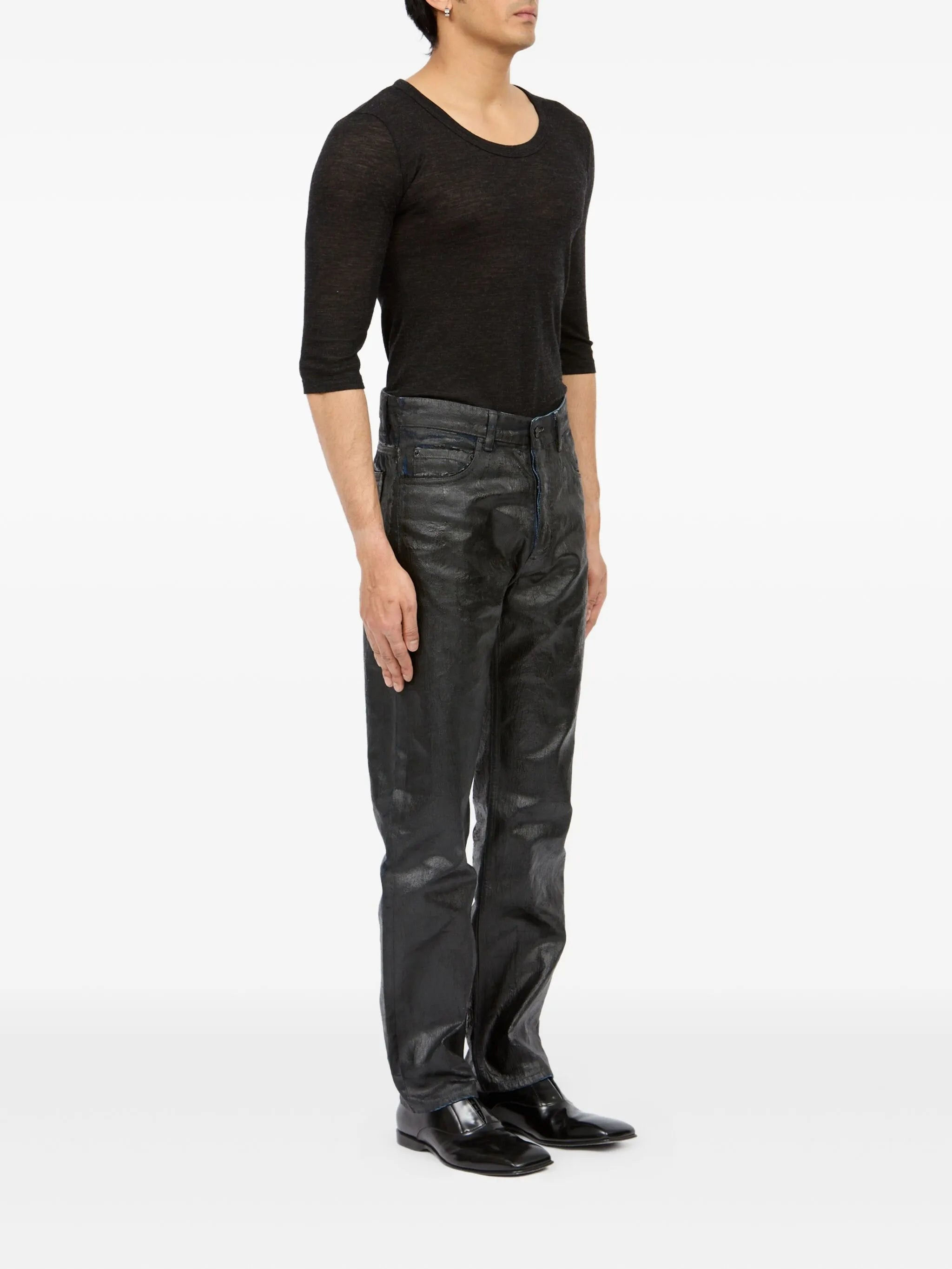 Mm6 Maison Margiela Waxed-effect Jeans - 3