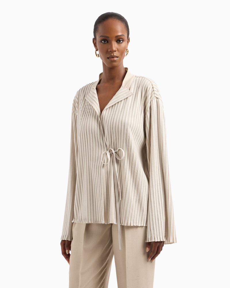 GIORGIO ARMANI SILK JERSEY AND SUEDE JACKET outlook