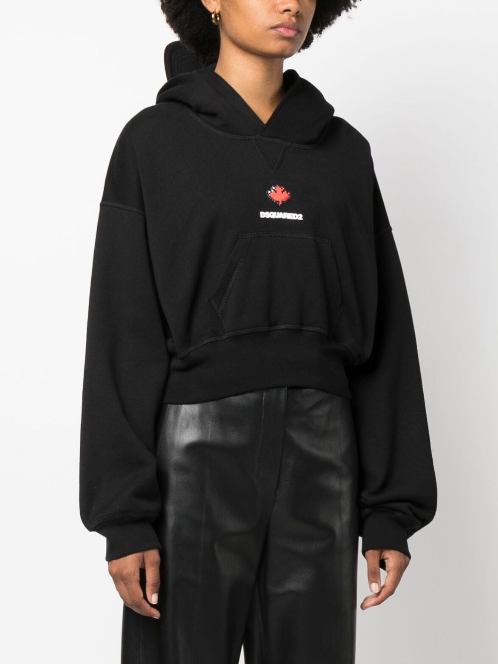 baseball-cap cotton cropped hoodie - 3