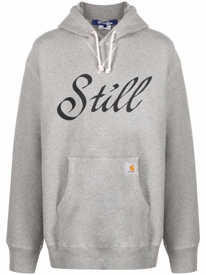 slogan print hoodie - 1