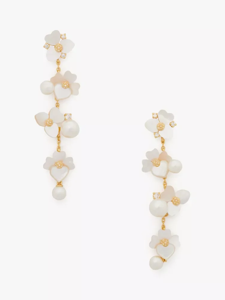 Precious Pansy Statement Linear Earrings - 1