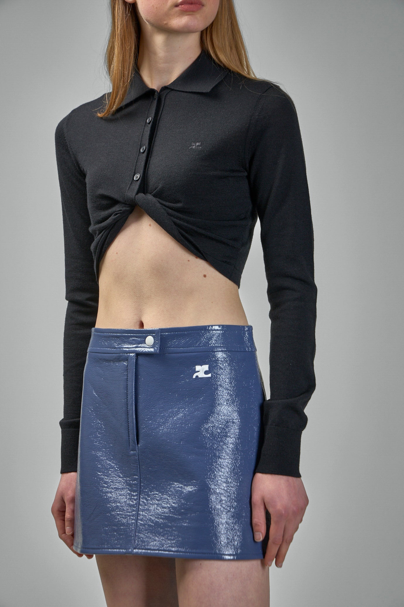 Twist Light Wool Cropped Polo - 4