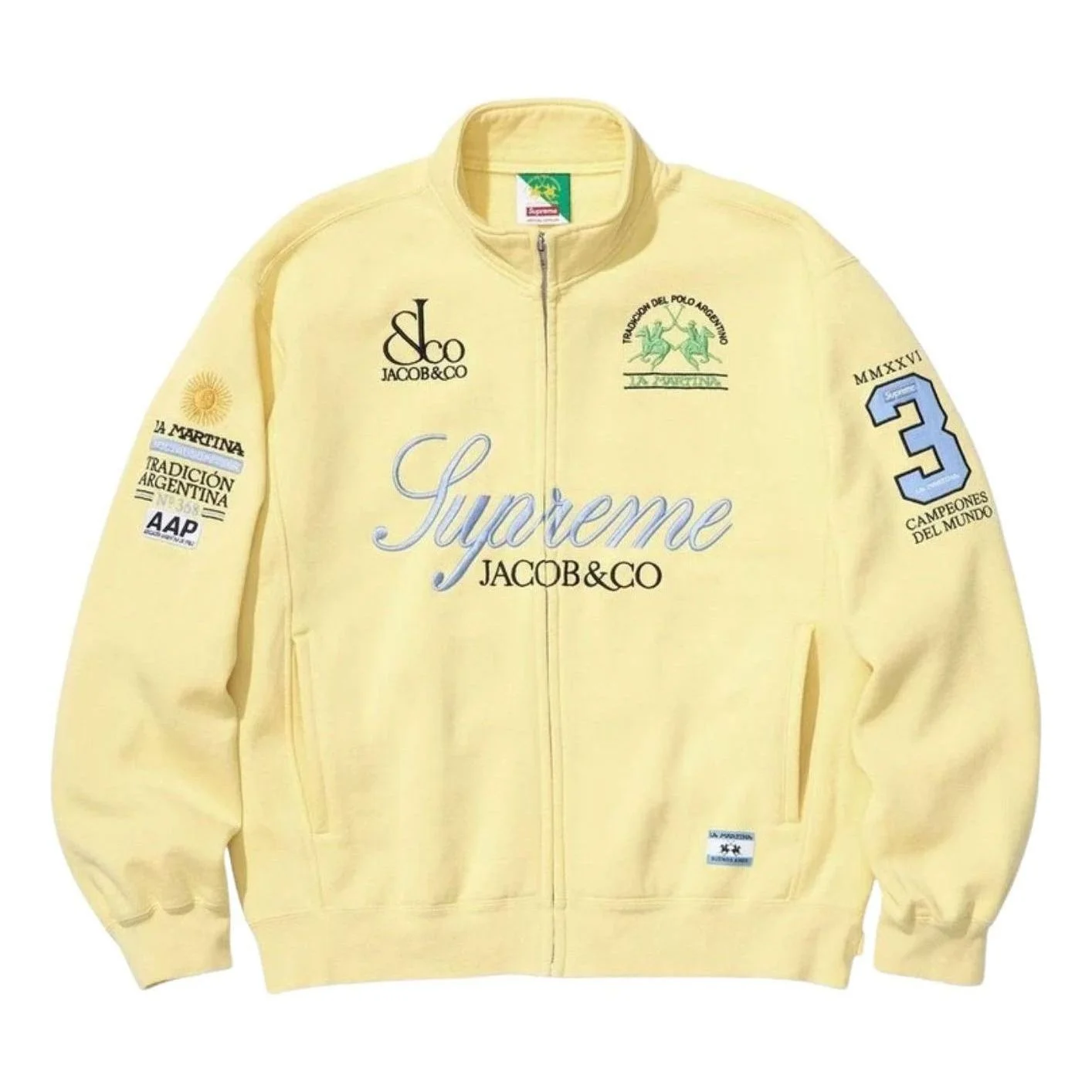 Supreme x La Martina SS26 Zip Up Sweatshirt 'Yellow' SUP-SS26-318-YLW - 1