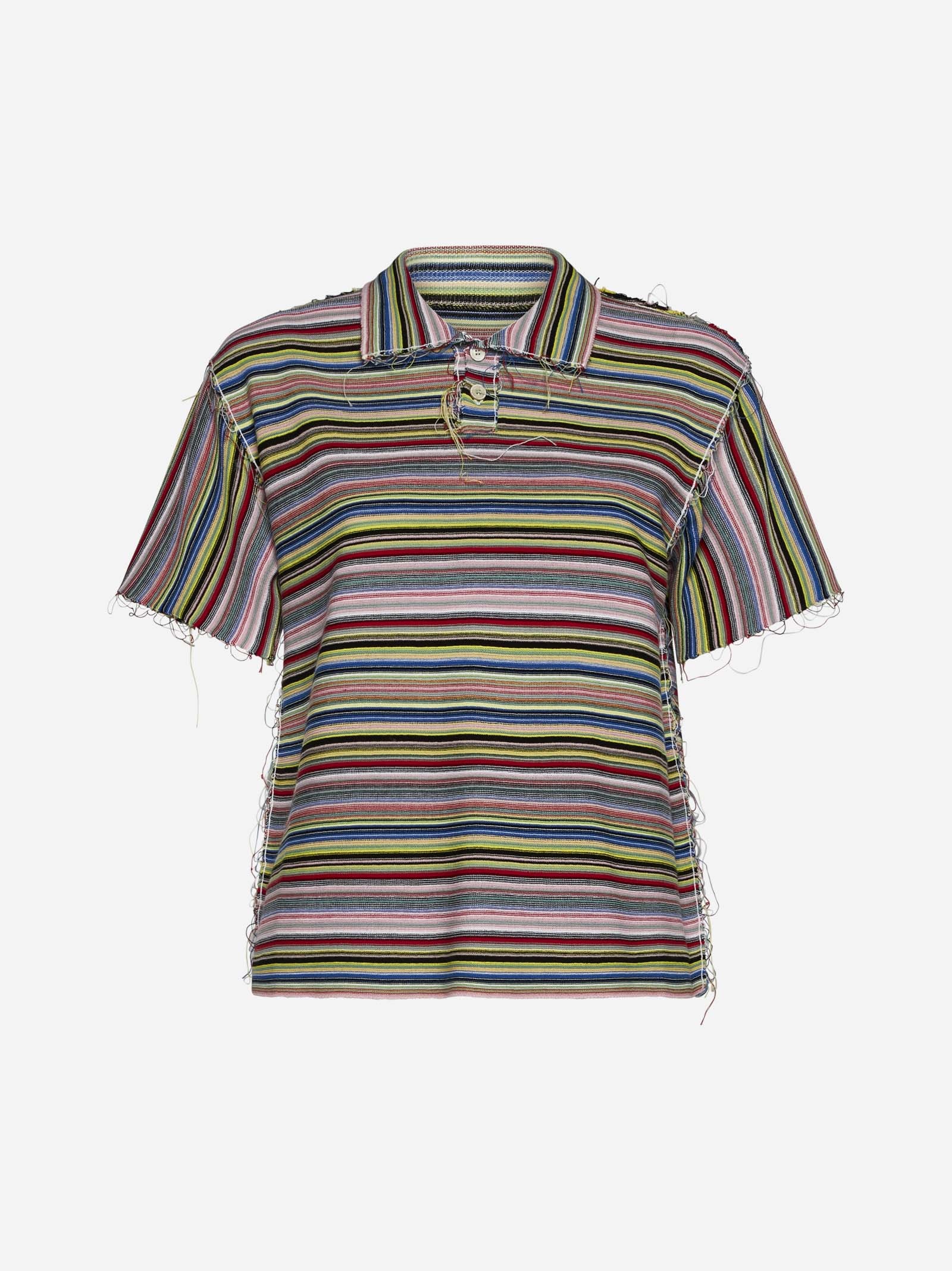 Striped cotton polo shirt - 1