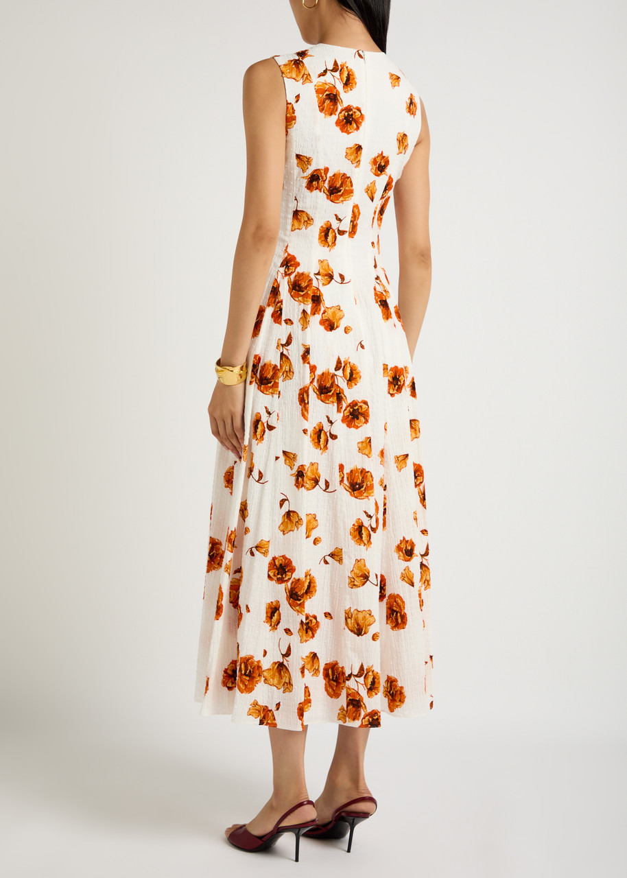 Emilia Wickstead Chelsea Floral-print Seersucker Midi Dress - 3