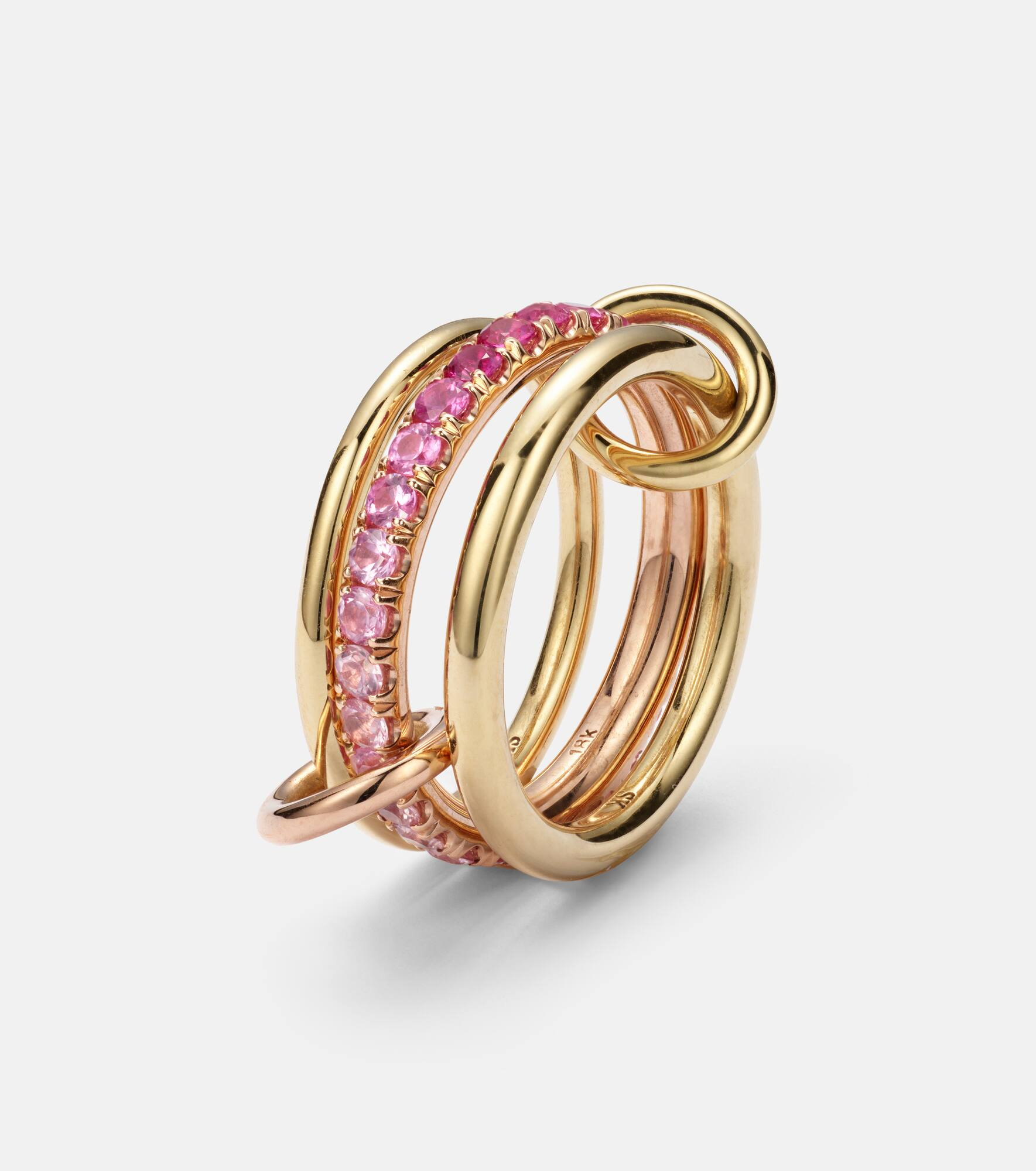 Petunia 18kt yellow and rose gold ring with sapphires - 6
