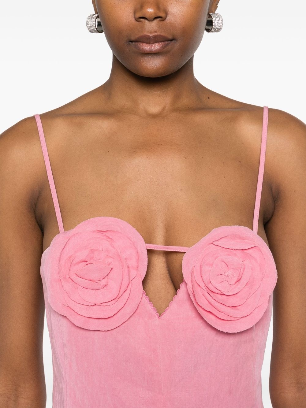 floral-appliqué mini dress - 5