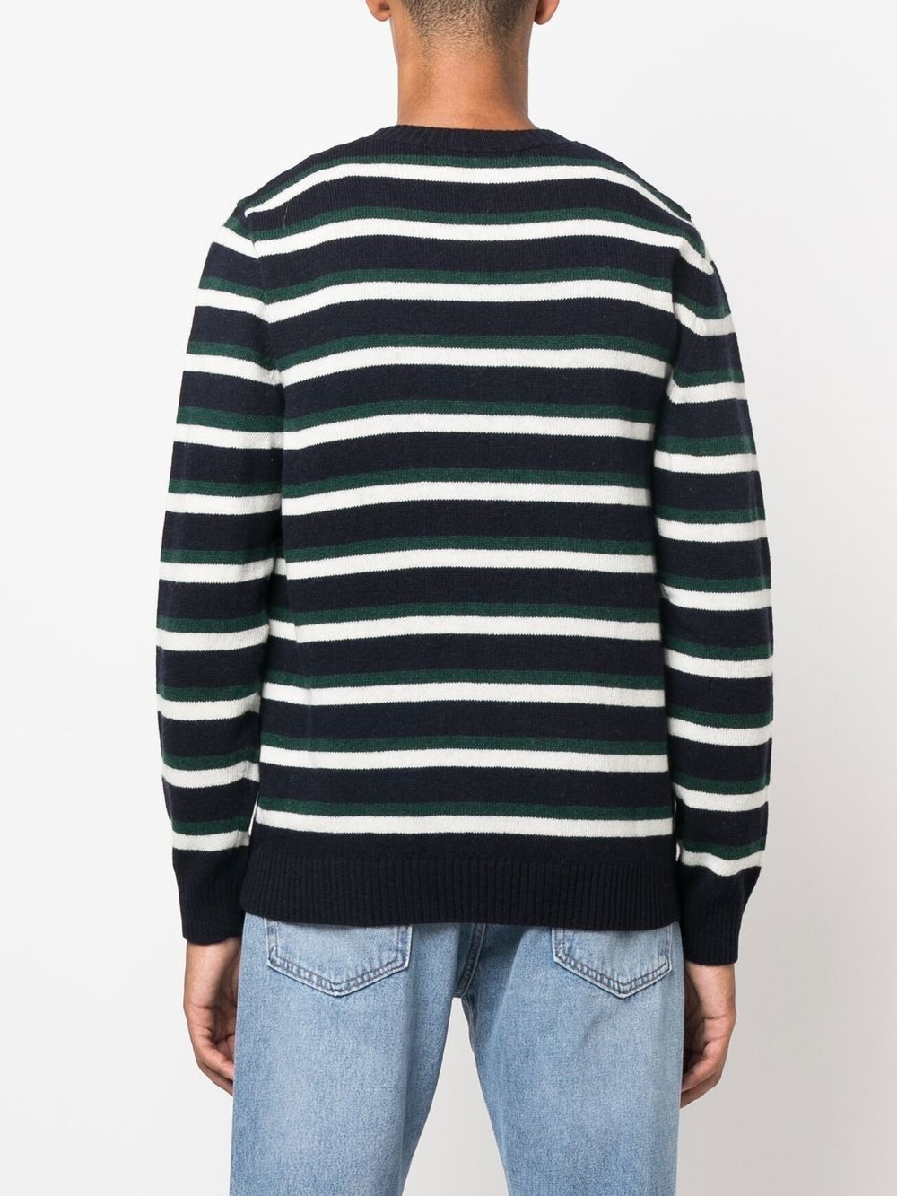 striped fine-knit jumper - 5